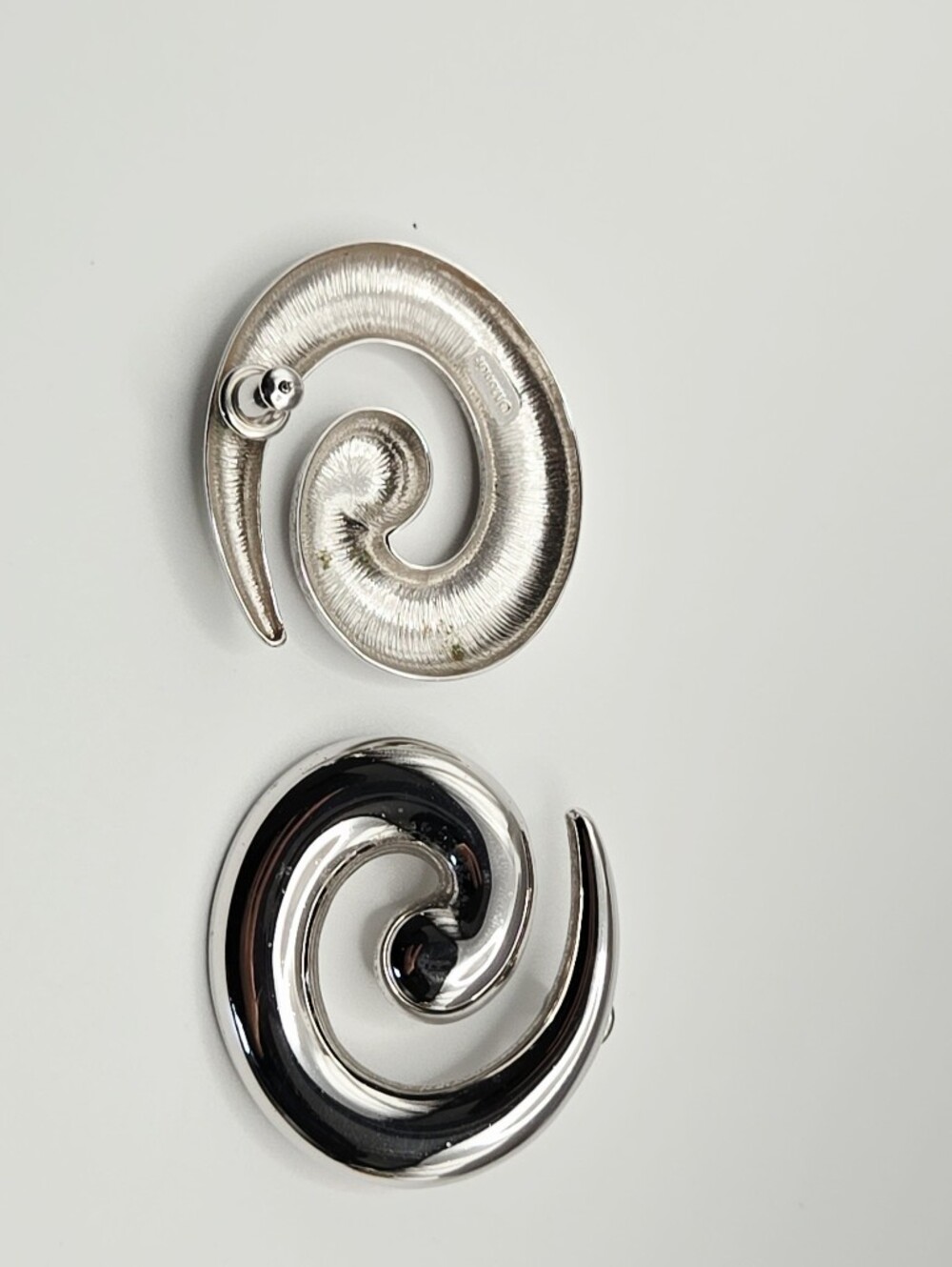 Monet Polished Silver Spiral Post Earrings - Picture 15 of 15